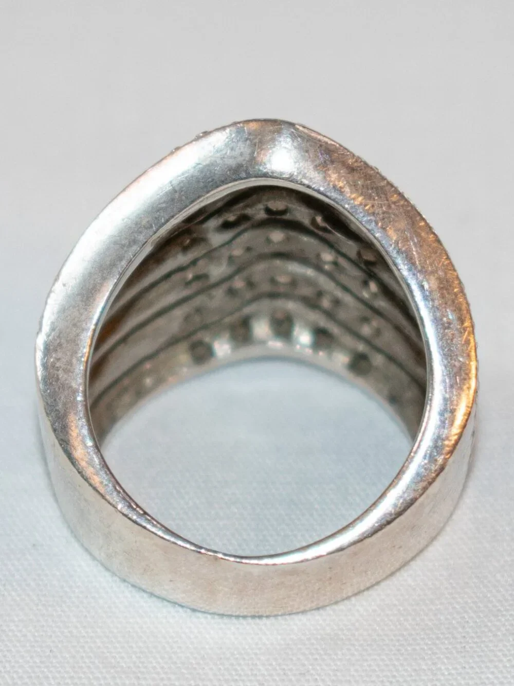 Banana Republic Sterling Silver 925 Cubic Zirconia Wave Style Pave Bands Ring